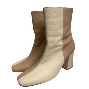 Stivali New York Heeled ankle color block square toe booties size 38